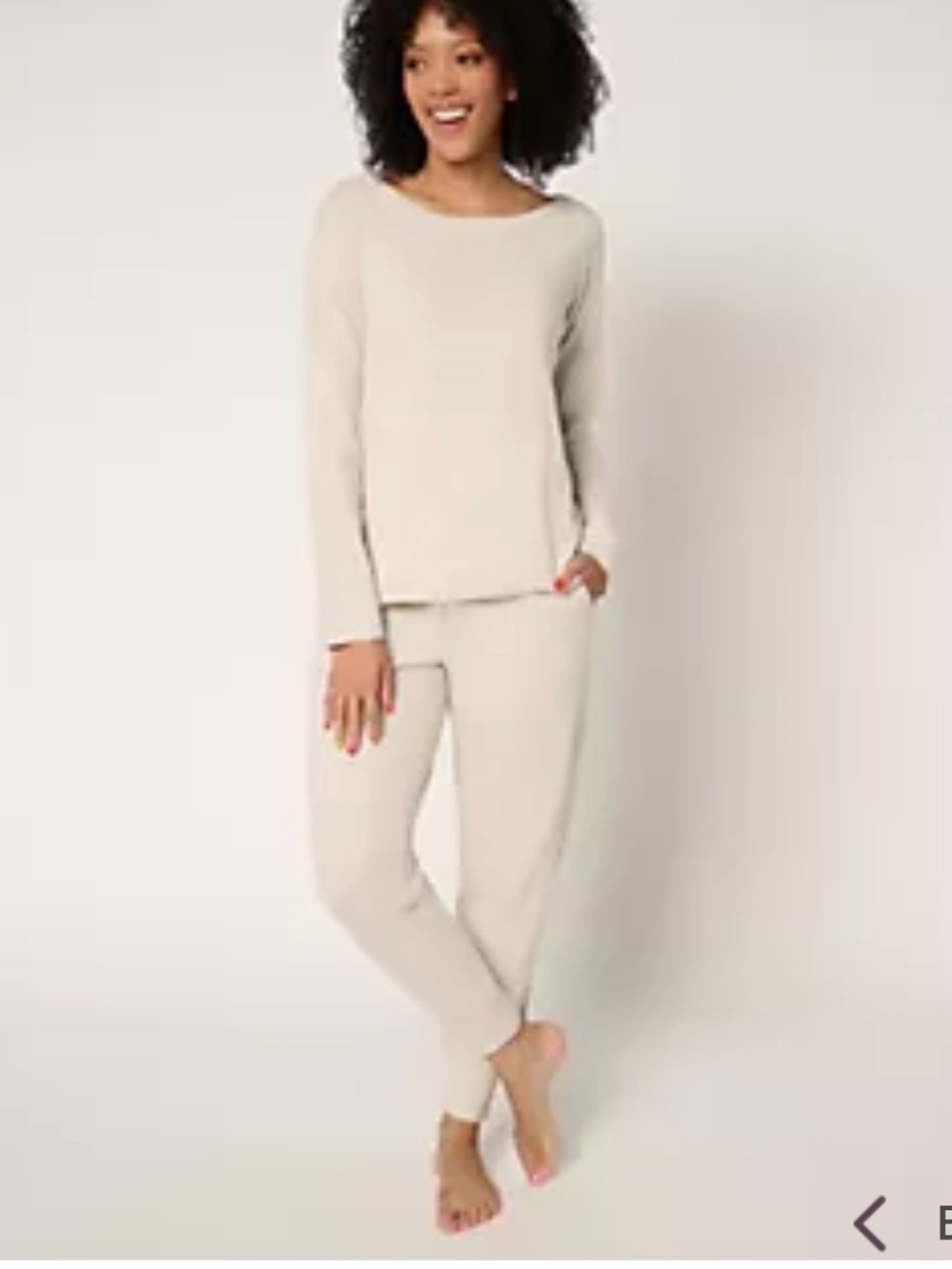 Barefoot Dreams Cream Cozy Long Sleeve Top & Jogger Lounge Set XS Malibu Mist
